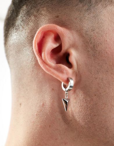 Boucle d'oreille unique en acier inoxydable avec pendant triangle - Lost Souls - Modalova