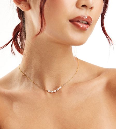Collier avec perles en acier inoxydable plaqué or 18 carats - Lost Souls - Modalova