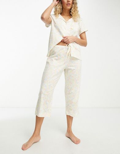 Ensemble de pyjama boutonné avec pantacourt - fleuri - Lauren By Ralph Lauren - Modalova