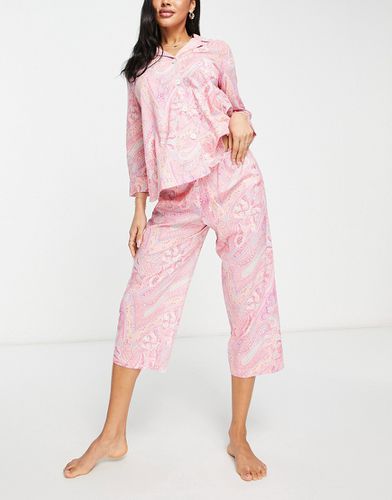 Pyjama court avec col à encoche et motif cachemire - Lauren By Ralph Lauren - Modalova