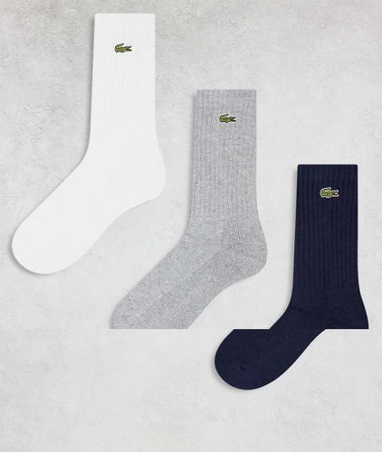 Lot de 3 paires de chaussettes de sport - , gris et blanc - Lacoste - Modalova