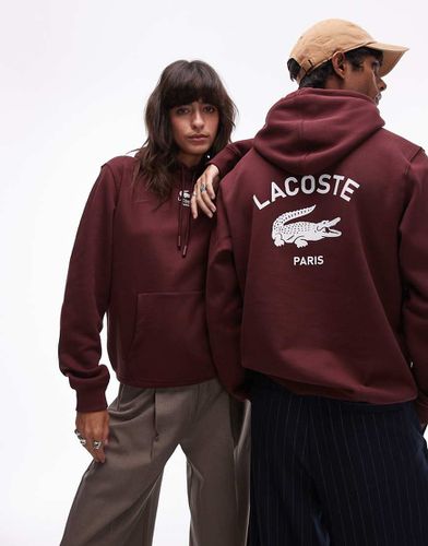 Sweat à capuche avec logo sur le devant - Bordeaux - Lacoste - Modalova