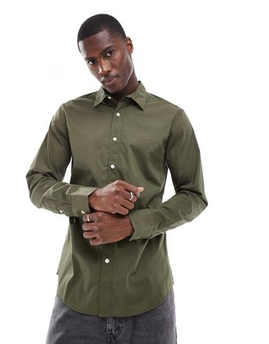 Battery - Chemise boutonnée en popeline avec logo de la marque ton sur ton - olive - Levi's - Modalova