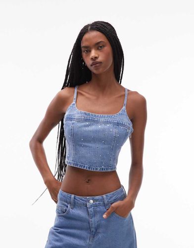 Jadine - Top corset caraco en jean avec ornements sur l'ensemble - Levi's - Modalova