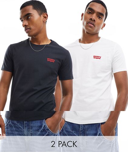 Lot de 2 t-shirts à étiquette logo - Noir/blanc - Levi's - Modalova