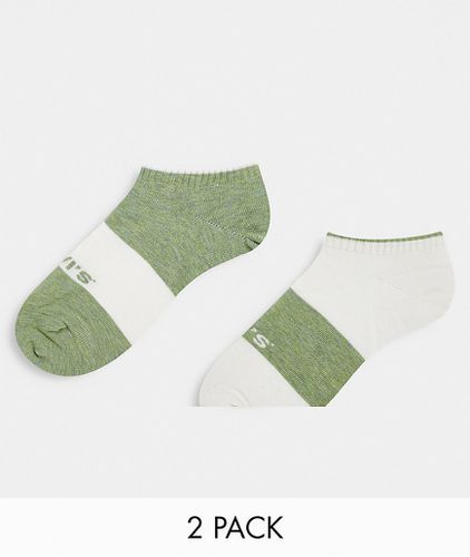 Lot de 2 paires de chaussettes de sport avec logo - Vert/blanc - Levi's - Modalova