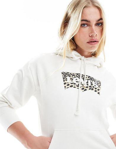 Sweat à capuche avec logo de la marqué motif léopard - Crème - Levi's - Modalova