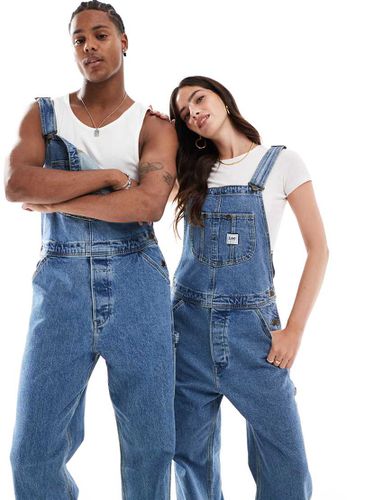 Salopette unisexe décontractée en jean style workwear - Délavage moyen - Lee - Modalova