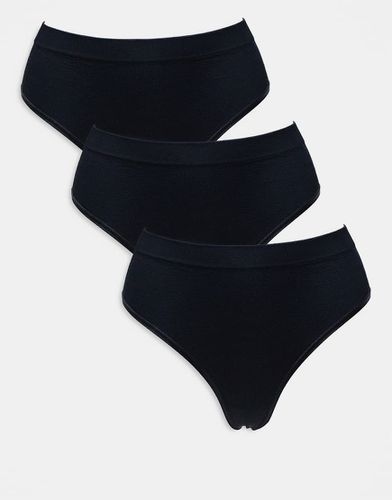 Lot de 3 strings côtelés sans coutures à taille haute - Lindex - Modalova