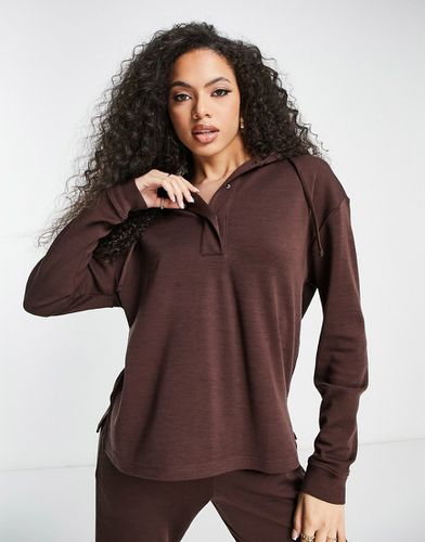 T-shirt à capuche confort oversize en laine de qualité supérieure - Marron - Lindex - Modalova