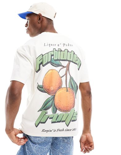 T-shirt oversize avec imprimé fruits au dos - Liquor N Poker - Modalova