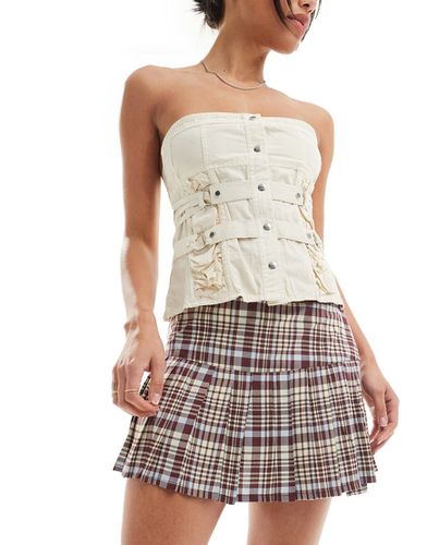 Mini-jupe plissée à carreaux - Multicolore - Motel - Modalova