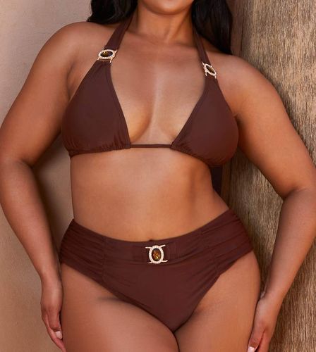 Curve X Bernadette Afia - Amour - Bas de bikini à taille haute - Café - Moda Minx - Modalova