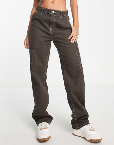 Monki - Jean cargo droit - Marron - Monki - Modalova