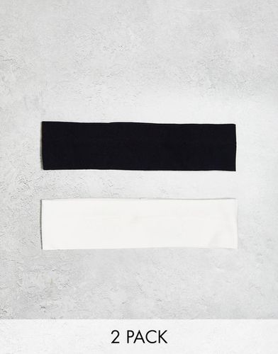 Lot de 2 bandeaux en jersey - Noir et blanc - Monki - Modalova