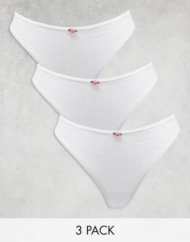 Lot de 3 strings avec rose et caur - Monki - Modalova