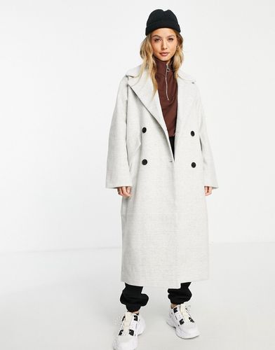 Manteau long oversize à carreaux - Blanc cassé - Monki - Modalova