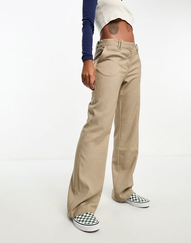 Pantalon droit à taille basse - Taupe chiné - Monki - Modalova
