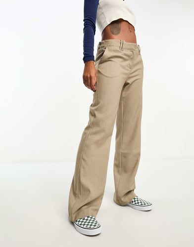 Pantalon droit à taille basse - Taupe chiné - Monki - Modalova