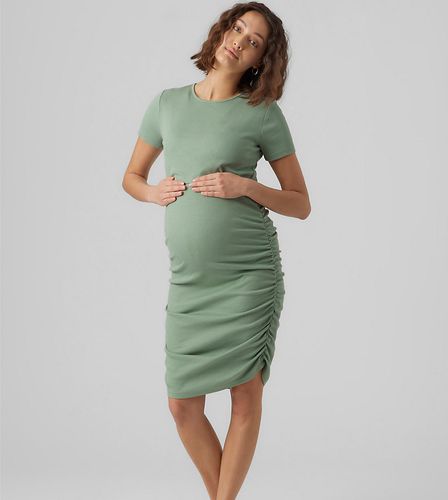 Mamalicious - Lot de 2 robes mi-longues de grossesse et d'allaitement froncées à manches courtes - sauge - Mama.licious - Modalova