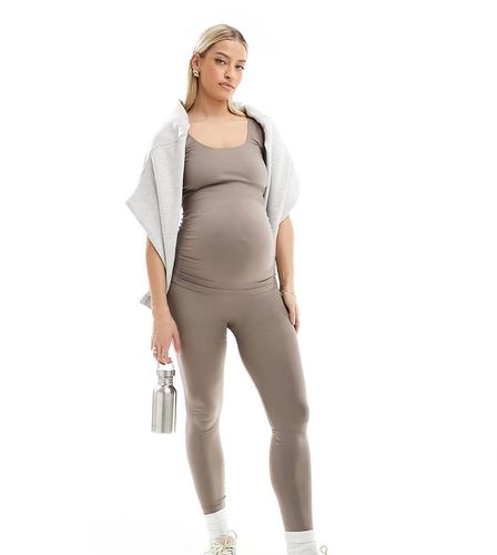 Mamalicious - Legging d'ensemble de grossesse sans coutures - Taupe - Mama.licious - Modalova