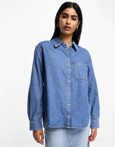 Chemise en jean à manches longues et col - moyen - Mango - Modalova