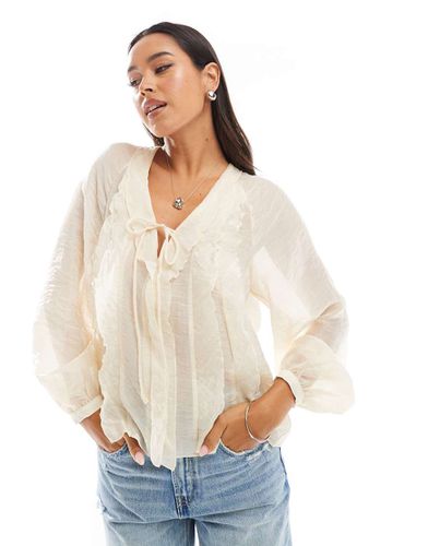 Blouse style bohème avec liens devant - Mango - Modalova