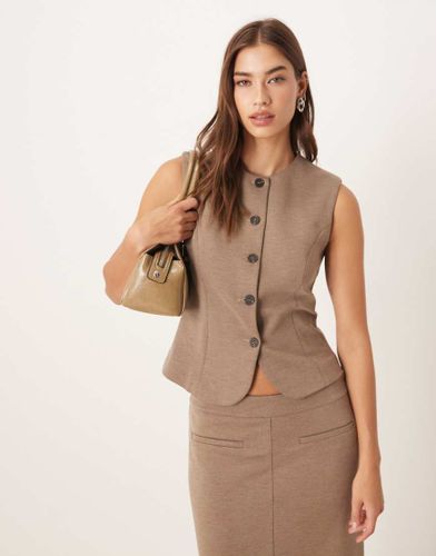 Luca - Gilet de tailleur d'ensemble  col montant - Marron - Mango - Modalova