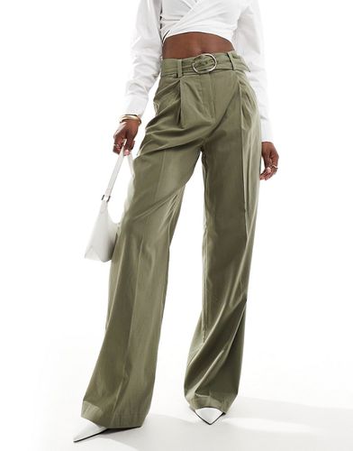 Pantalon ample avec boucle à la taille - Kaki - Mango - Modalova