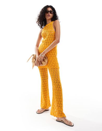 Pantalon d'ensemble droit au crochet - Mango - Modalova