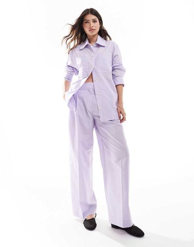 Pantalon d'ensemble rayé oversize - Lilas - Mango - Modalova