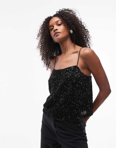 Mango - Top à sequins - Noir - Mango - Modalova