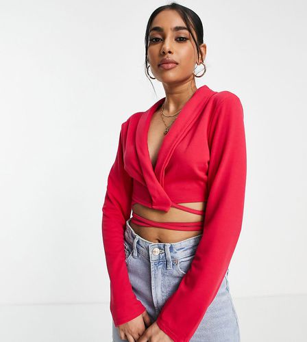 Blazer court noué - vif - Missguided Petite - Modalova