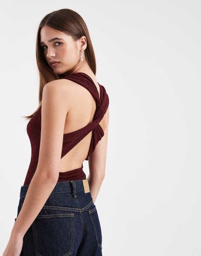Body  dtail torsad au dos en tissu paillet - Miss Selfridge - Modalova