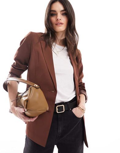 Blazer oversize à double boutonnage - Chocolat - Miss Selfridge - Modalova