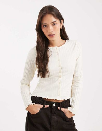 Gilet en maille ctele - Crme - Miss Selfridge - Modalova