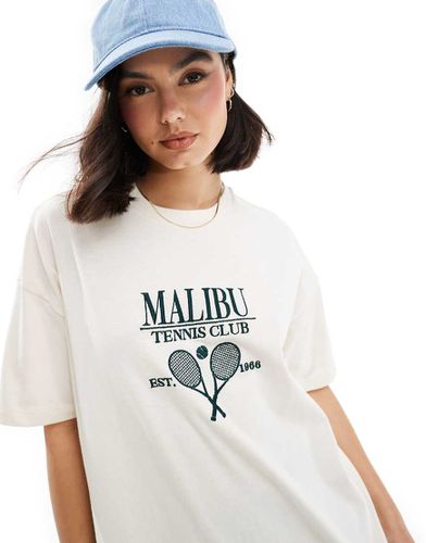 Malibu - T-shirt oversize - Crème - Miss Selfridge - Modalova