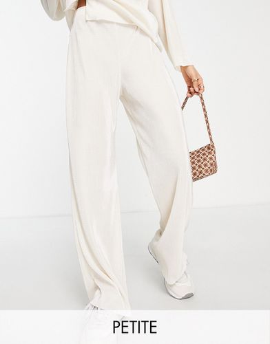 Pantalon large d'ensemble plissé - Crème - Miss Selfridge Petite - Modalova