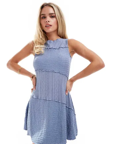 Robe courte en dentelle mélangée - Bleu - Miss Selfridge Petite - Modalova