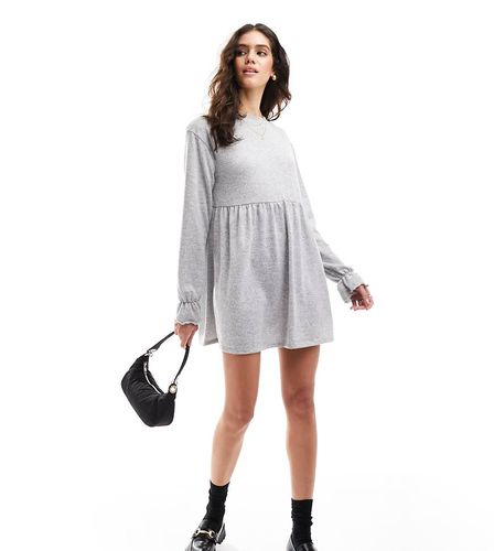 Robe babydoll courte à manches longues - Gris - Miss Selfridge - Modalova