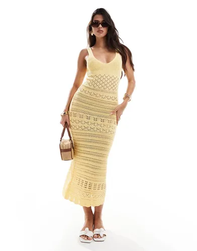 Robe longue en maille au crochet - Miss Selfridge - Modalova