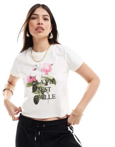 T-shirt à imprimé La vie est belle » - Miss Selfridge - Modalova