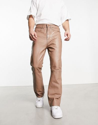 Pantalon oversize en cuir style workwear - Marron - Muubaa - Modalova