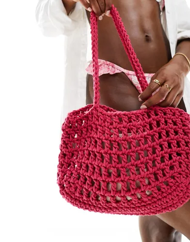 Mini sac porté épaule en maille ajourée au crochet - My Accessories - Modalova