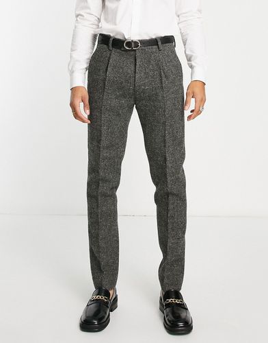 Harris - Pantalon de costume slim en tweed - anthracite - Noak - Modalova