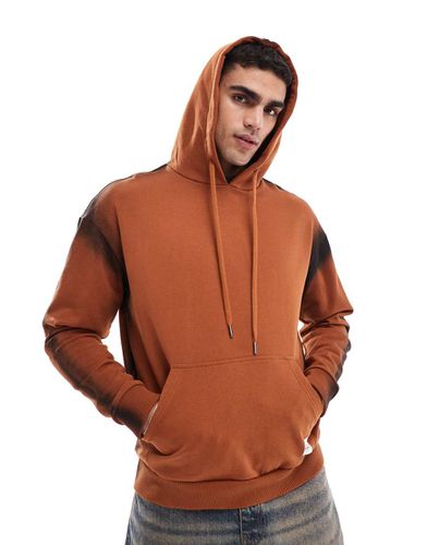 Sweat à capuche oversize en tissu teint - Rouille - Native Youth - Modalova