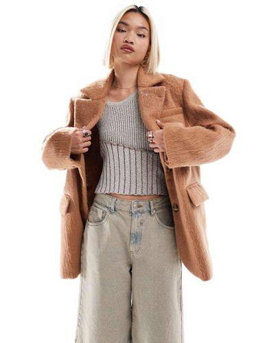 Veste de blazer oversize en tissu brossé - Camel - Native Youth - Modalova