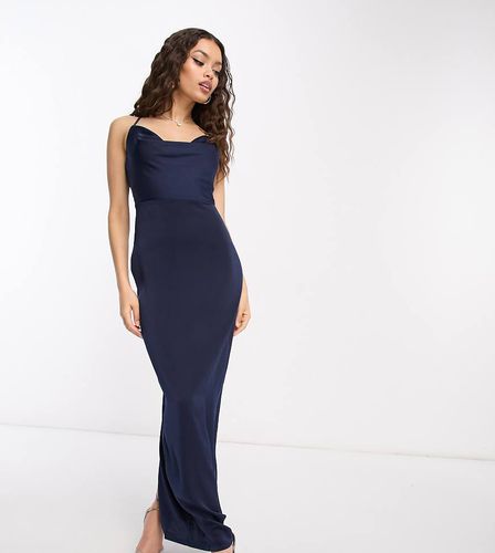 Robe longue en satin avec col bénitier - Naanaa Petite - Modalova