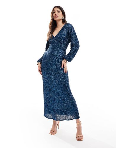 Emma - Robe longue à sequins - Bleu sarcelle - Never Fully Dressed - Modalova