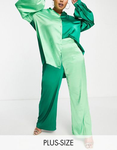 Pantalon d'ensemble effet color block contrastant - Never Fully Dressed Plus - Modalova